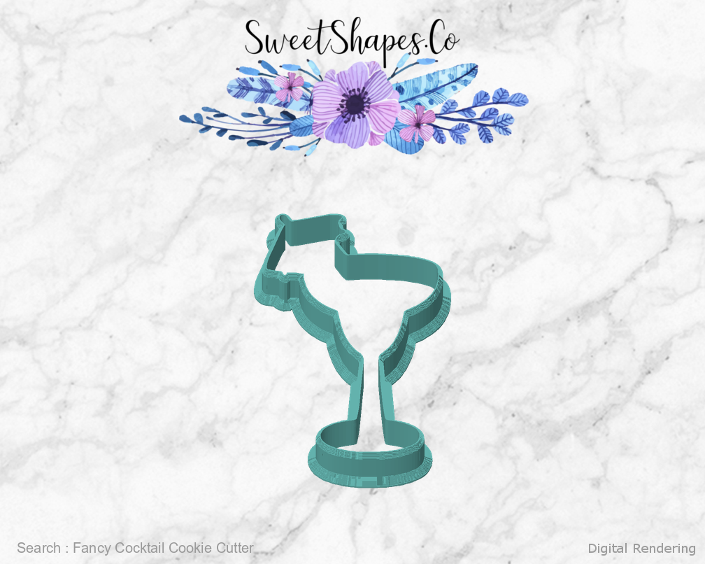 Fancy Cocktail Cookie Cutter — front view