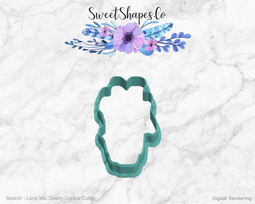 Love You Deerly Cookie Cutter — left view