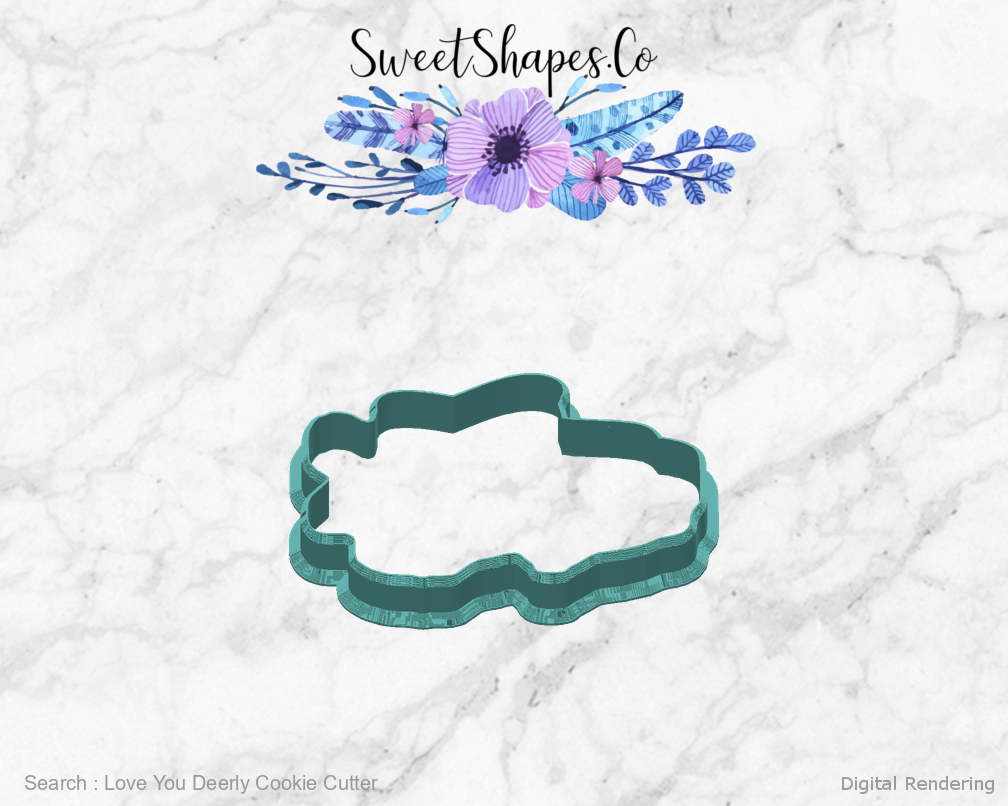 Love You Deerly Cookie Cutter — back view