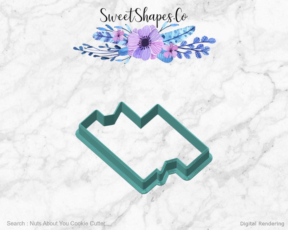 Nuts About You Cookie Cutter — angled front view