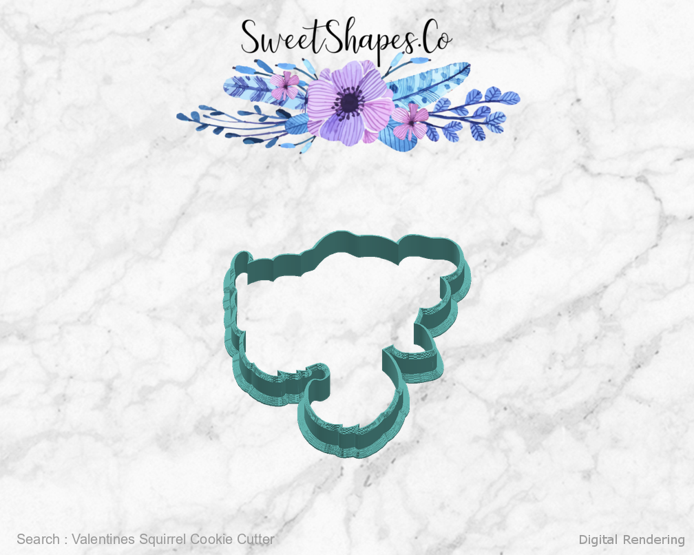 Valentines Squirrel Cookie Cutter — right view