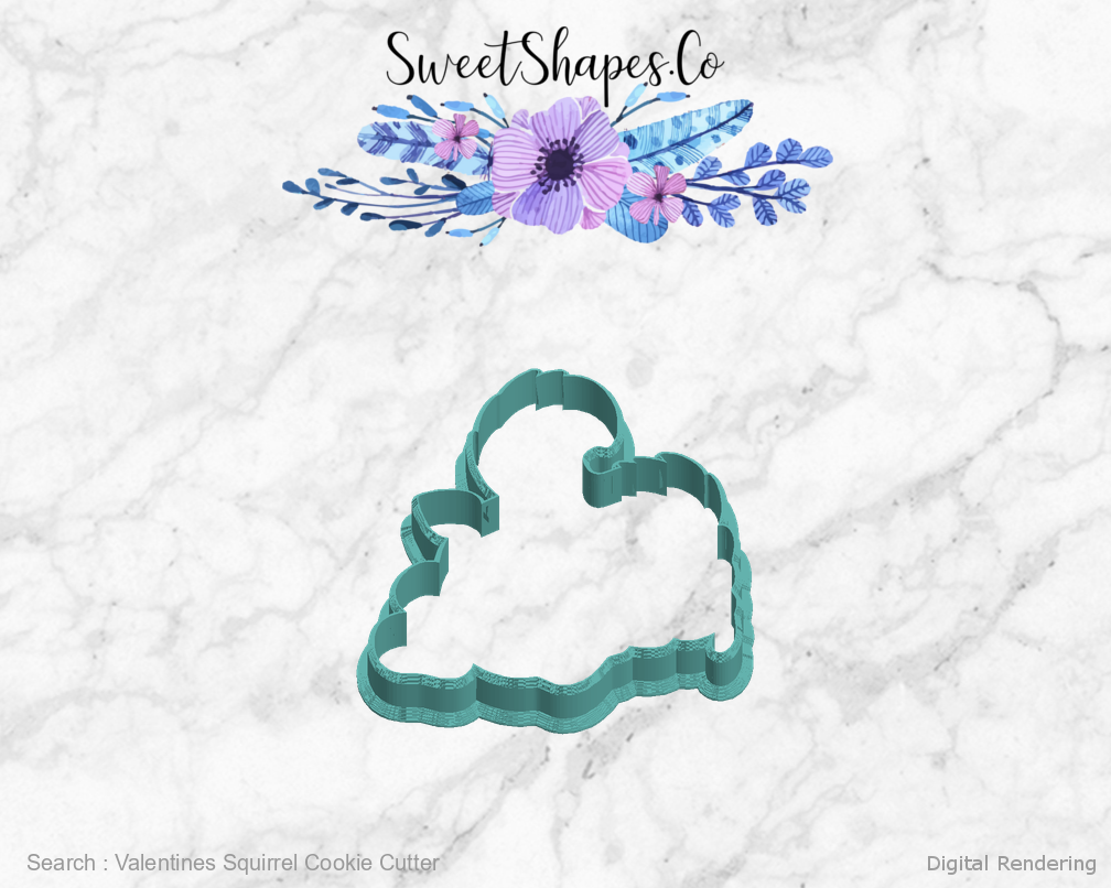 Valentines Squirrel Cookie Cutter — left view