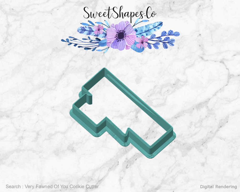Very Fawned Of You Cookie Cutter — angled front view
