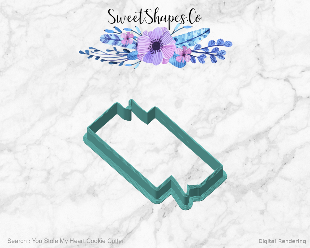 You Stole My Heart Cookie Cutter — angled front view