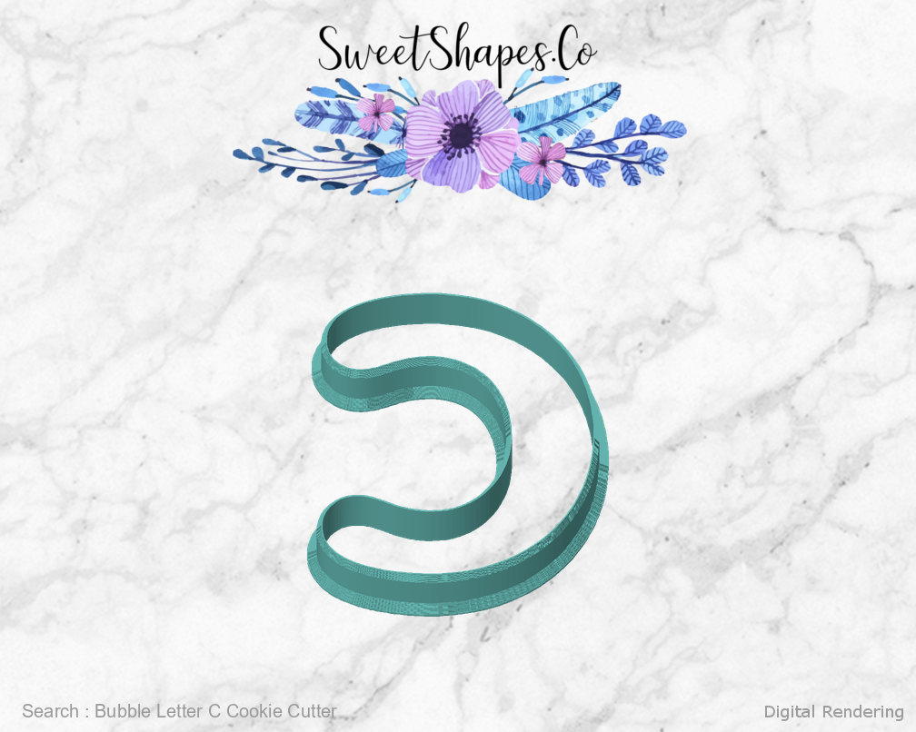 Bubble Letter C Cookie Cutter — front view