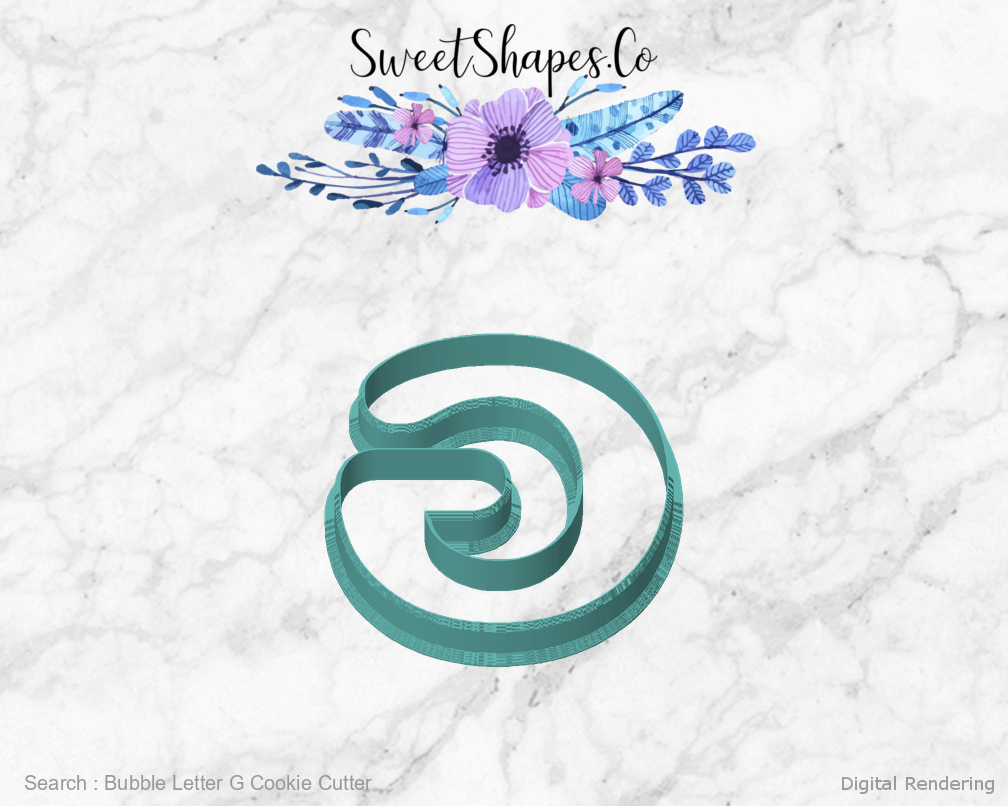 Bubble Letter G Cookie Cutter — front view