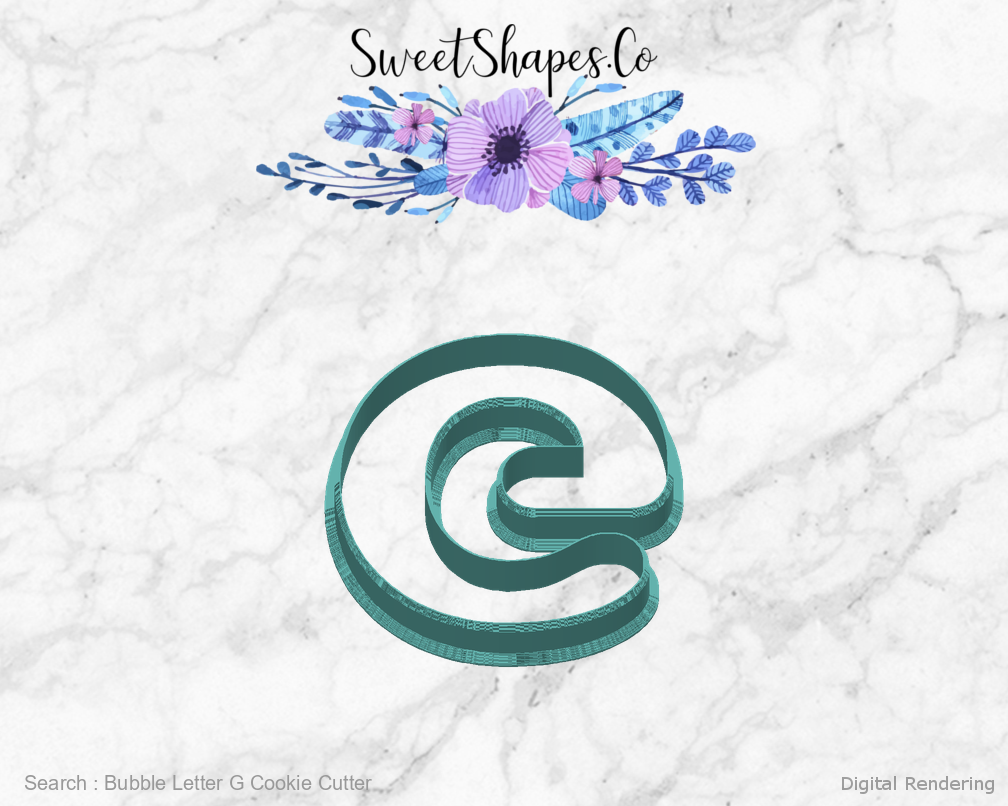 Bubble Letter G Cookie Cutter — back view