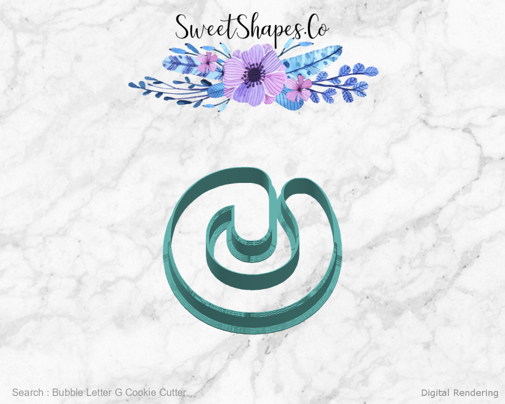 Bubble Letter G Cookie Cutter — right view