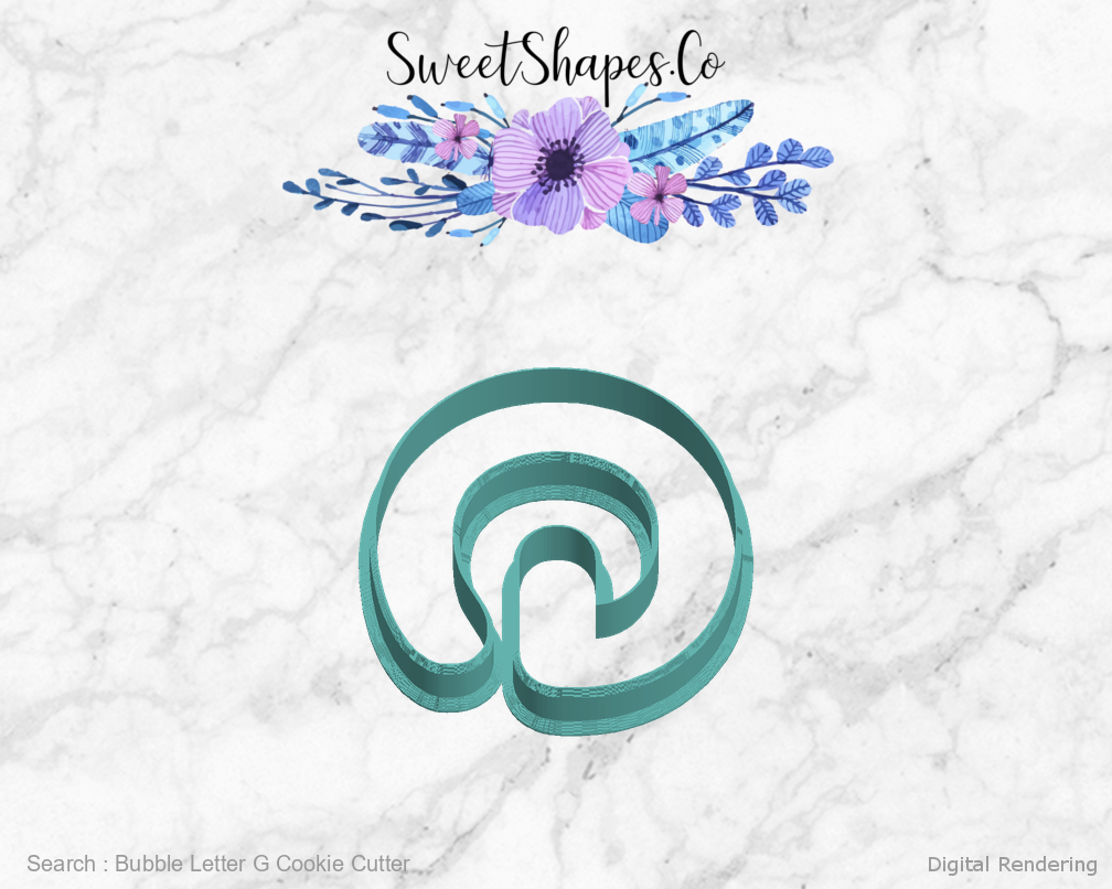 Bubble Letter G Cookie Cutter — left view