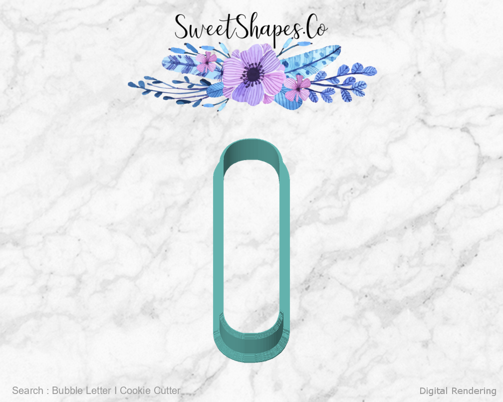 Bubble Letter I Cookie Cutter — front view