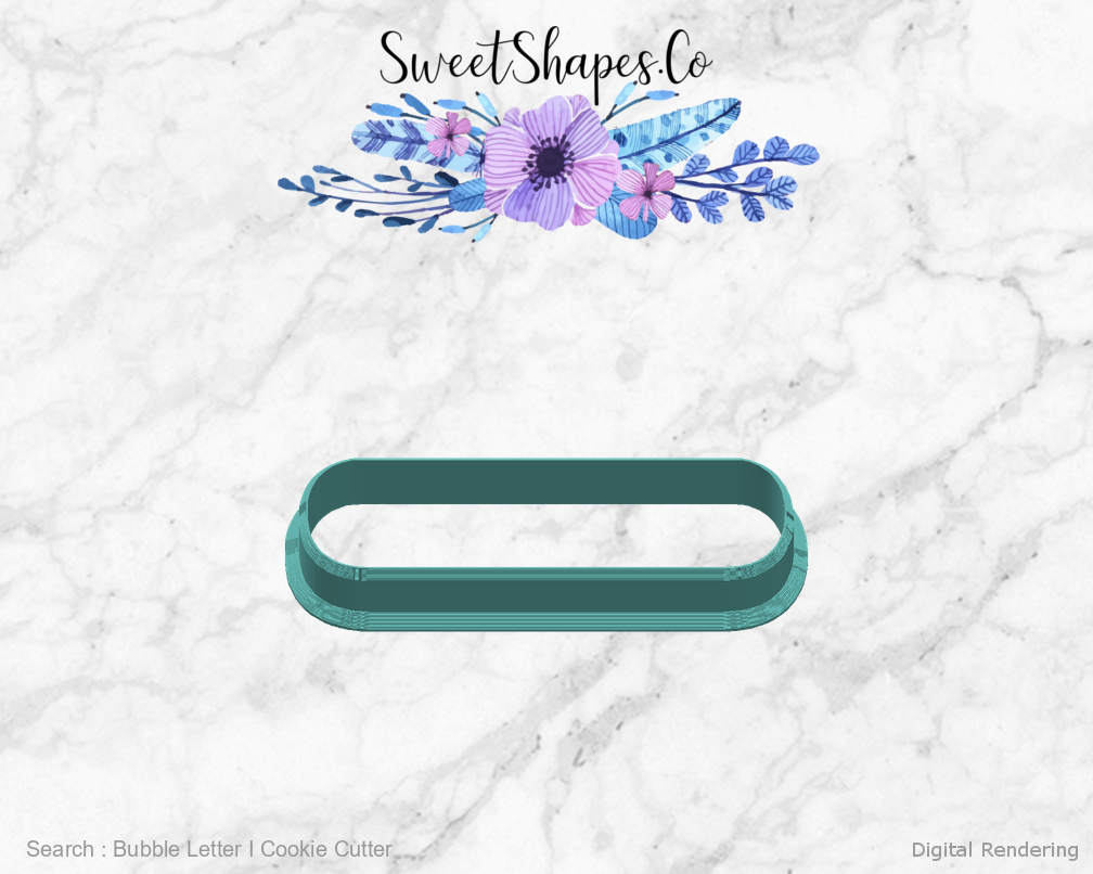 Bubble Letter I Cookie Cutter — right view