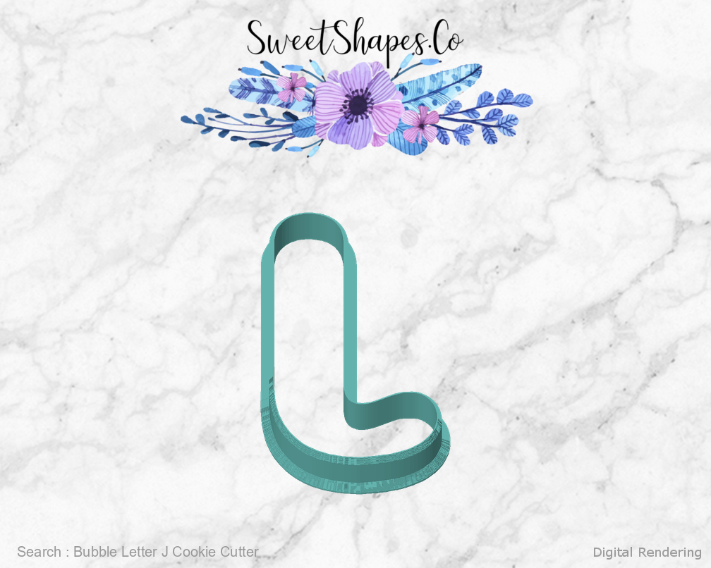 Bubble Letter J Cookie Cutter — front view