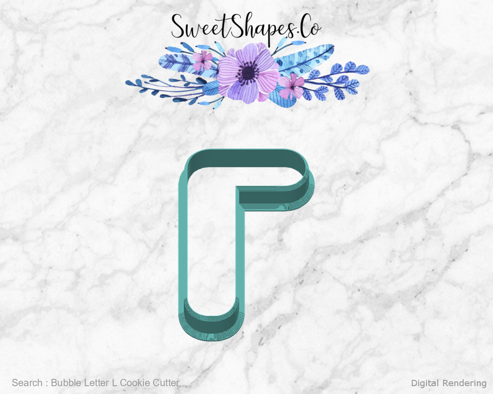 Bubble Letter L Cookie Cutter — back view