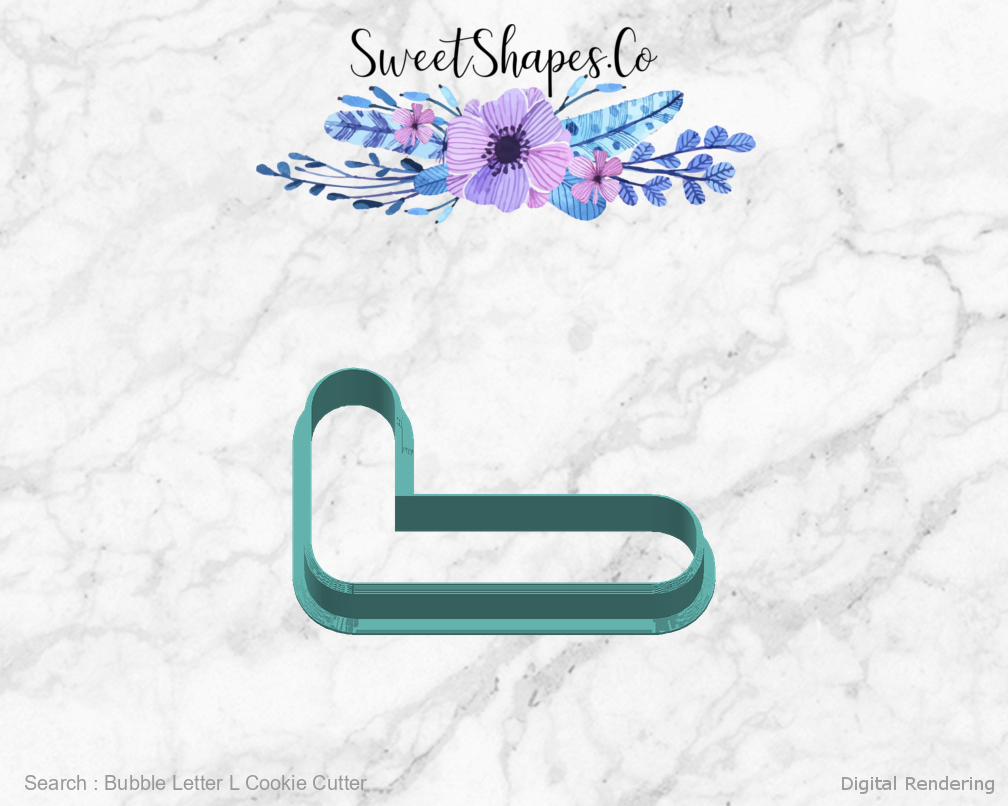 Bubble Letter L Cookie Cutter — right view