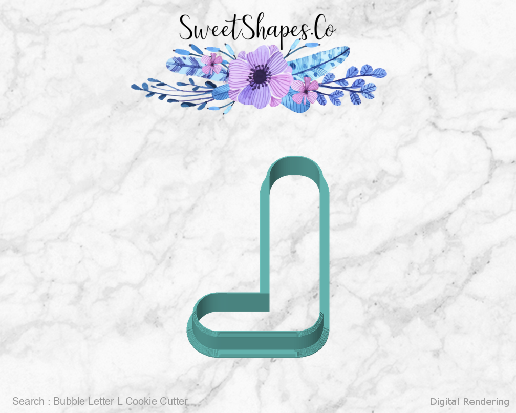 Bubble Letter L Cookie Cutter — front view