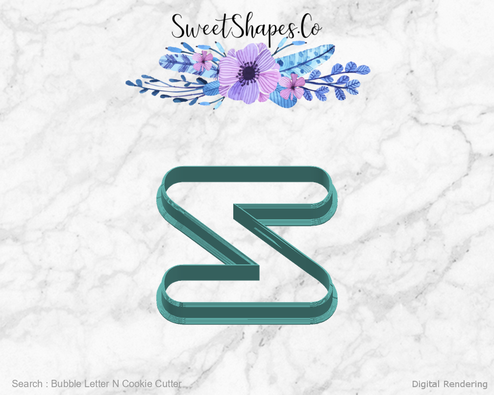 Bubble Letter N Cookie Cutter — right view