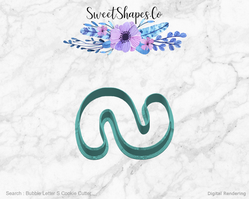 Bubble Letter S Cookie Cutter — right view