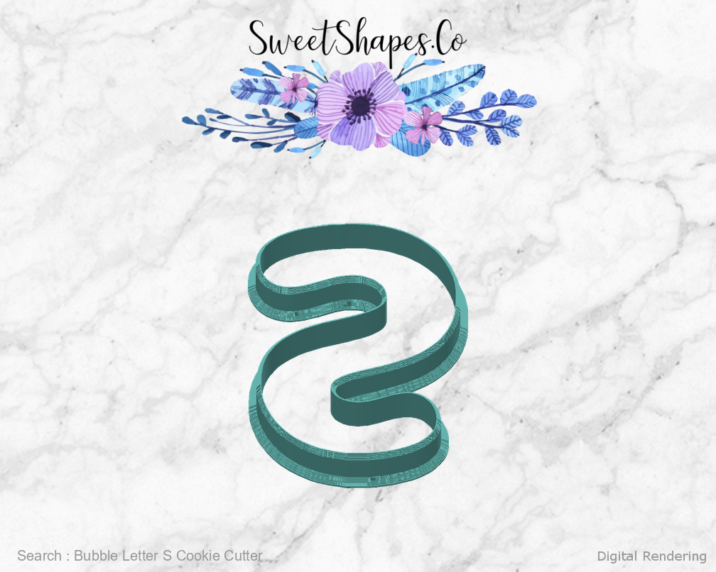 Bubble Letter S Cookie Cutter — back view