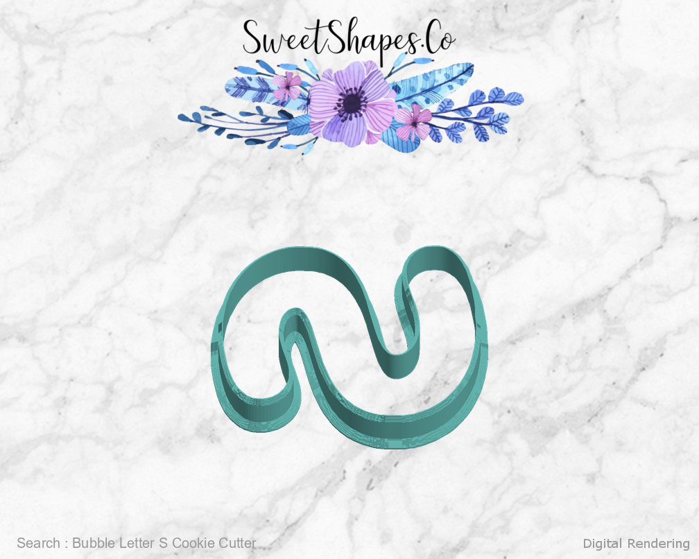 Bubble Letter S Cookie Cutter — left view