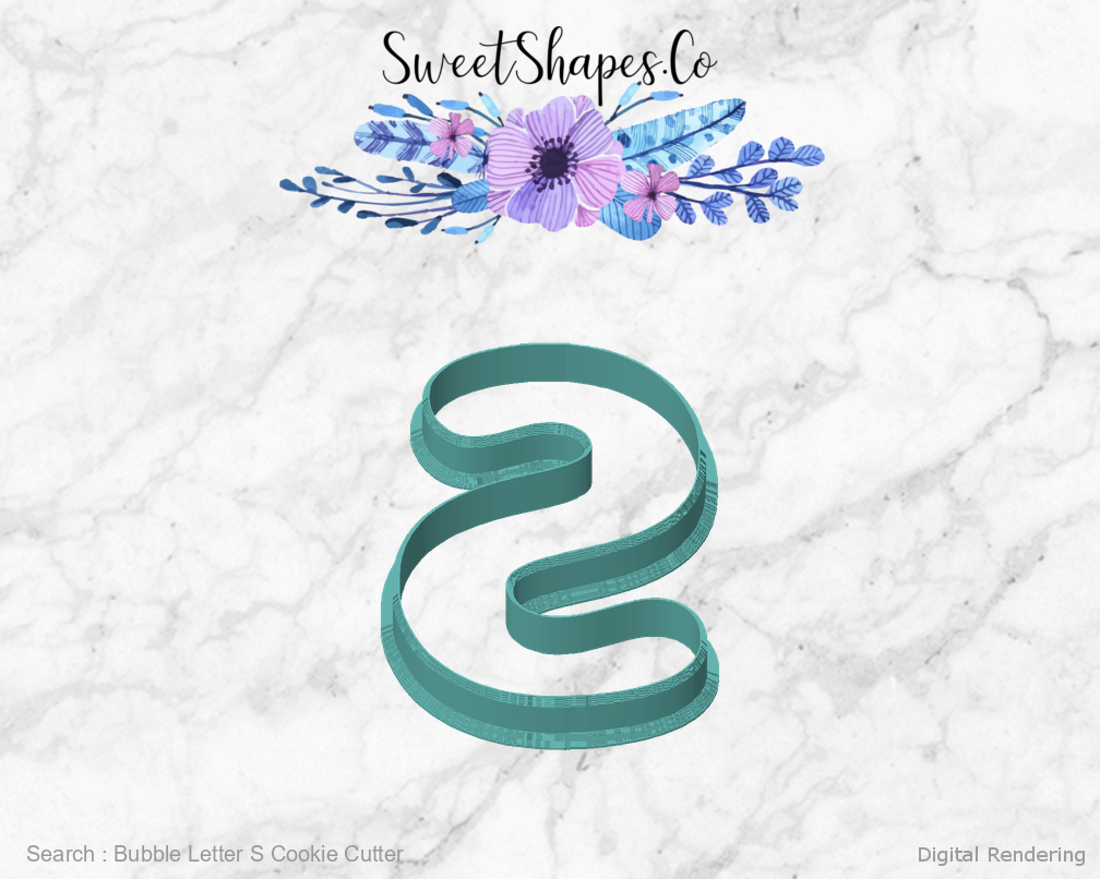 Bubble Letter S Cookie Cutter — front view