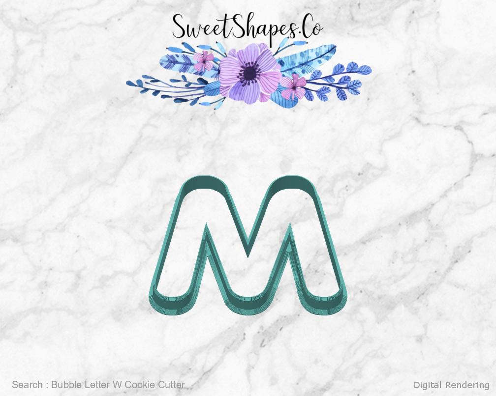 Bubble Letter W Cookie Cutter — back view