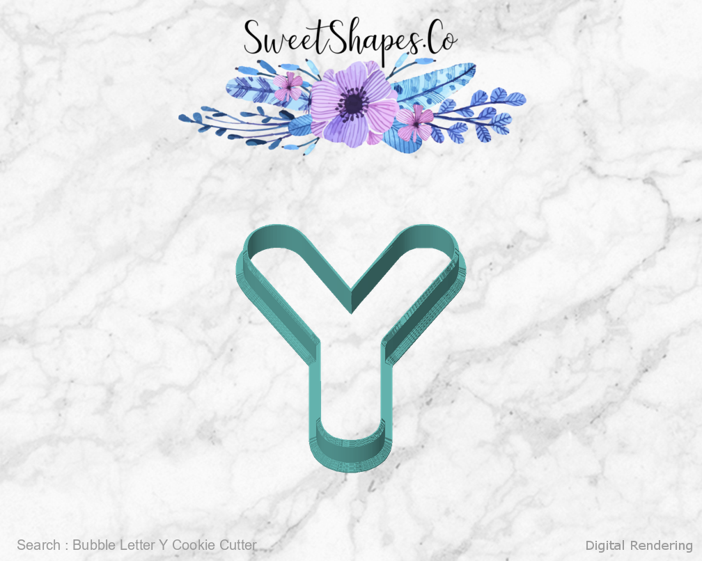 Bubble Letter Y Cookie Cutter — front view