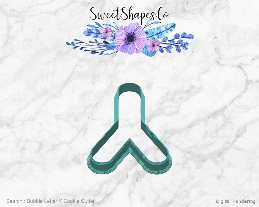 Bubble Letter Y Cookie Cutter — back view