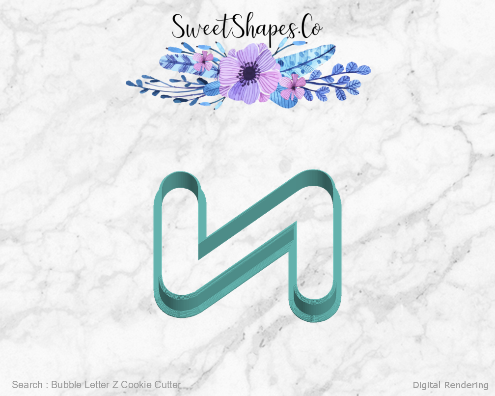 Bubble Letter Z Cookie Cutter — left view