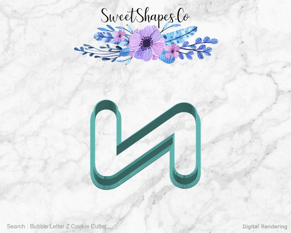 Bubble Letter Z Cookie Cutter — right view