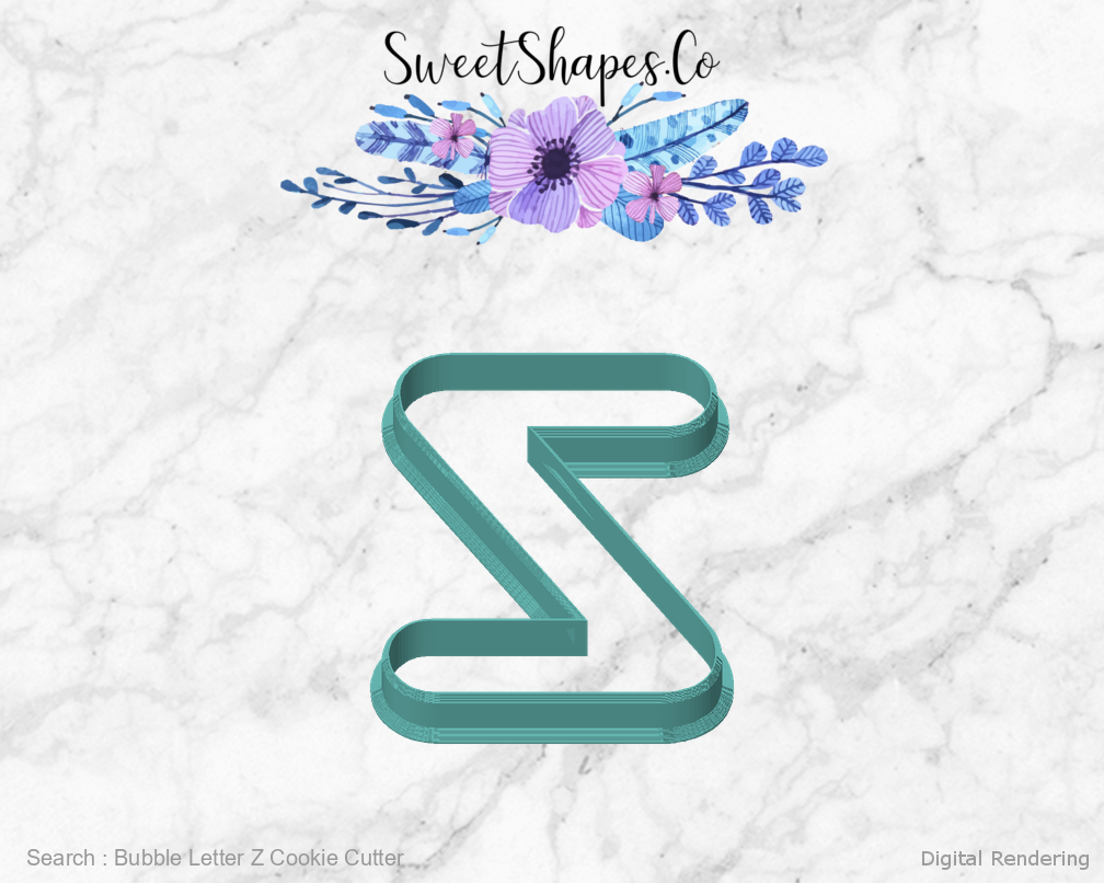 Bubble Letter Z Cookie Cutter — front view