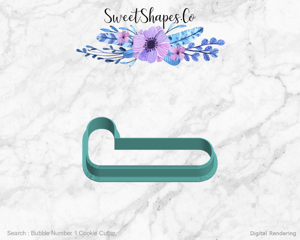 Bubble Number 1 Cookie Cutter — left view