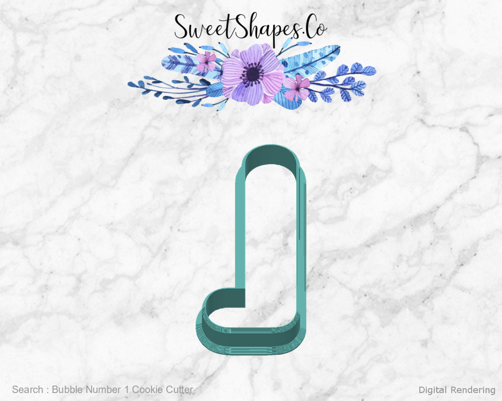 Bubble Number 1 Cookie Cutter — back view