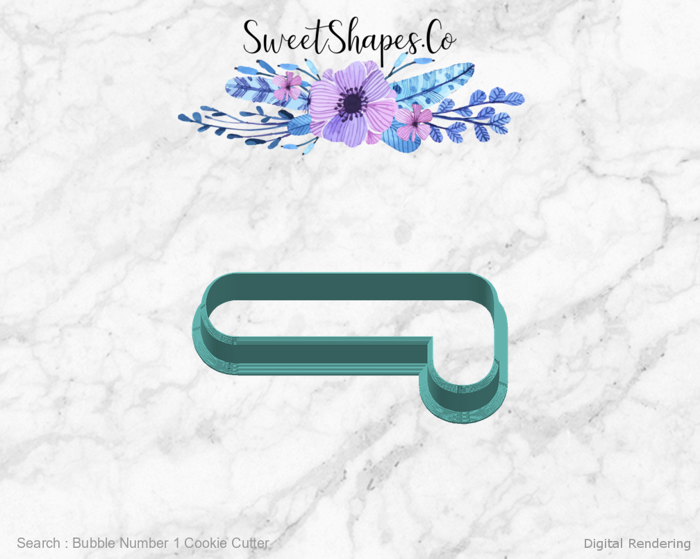 Bubble Number 1 Cookie Cutter — right view