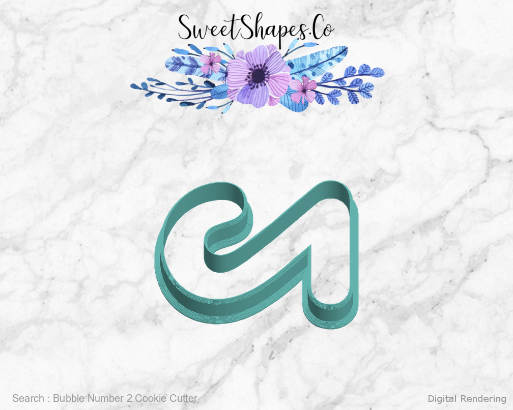Bubble Number 2 Cookie Cutter — left view