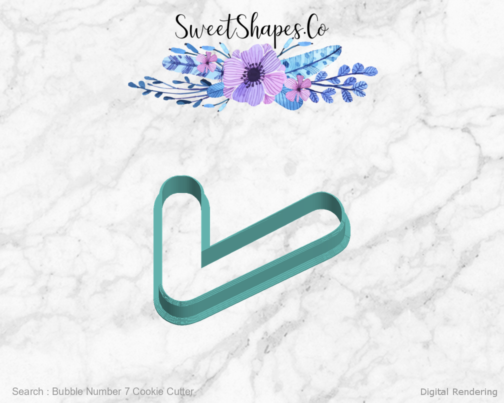 Bubble Number 7 Cookie Cutter — left view
