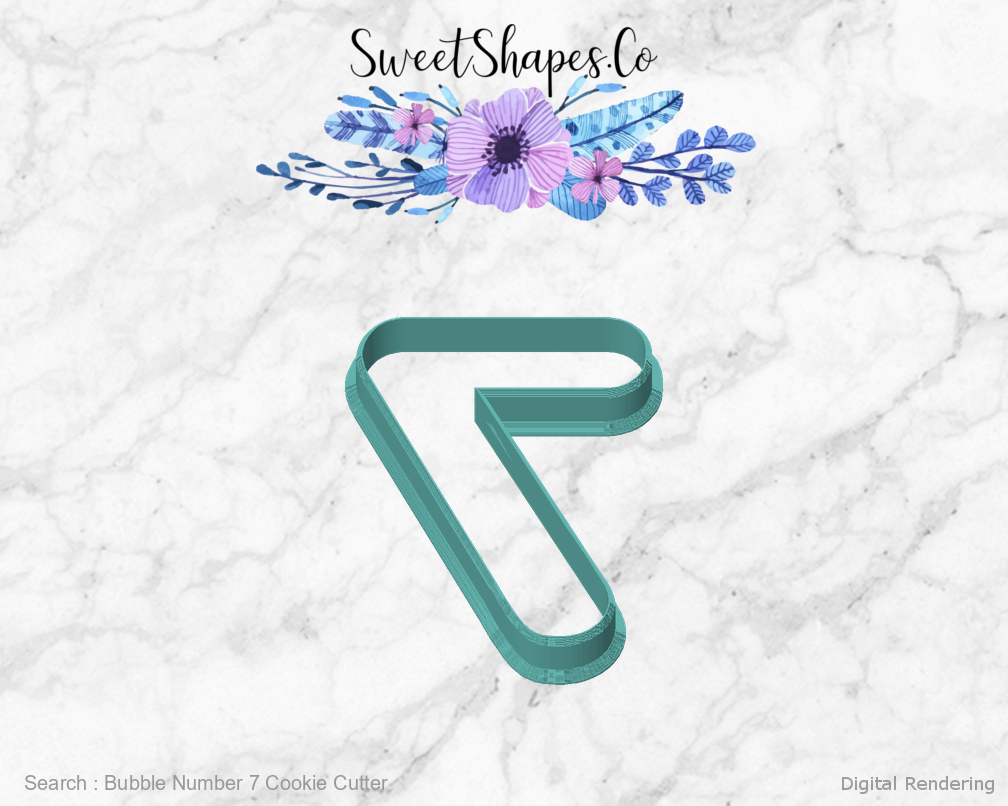 Bubble Number 7 Cookie Cutter — front view