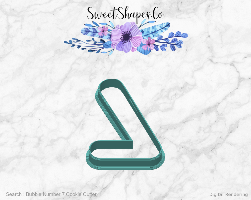 Bubble Number 7 Cookie Cutter — back view