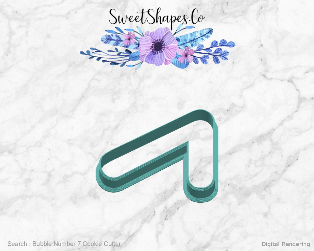 Bubble Number 7 Cookie Cutter — right view