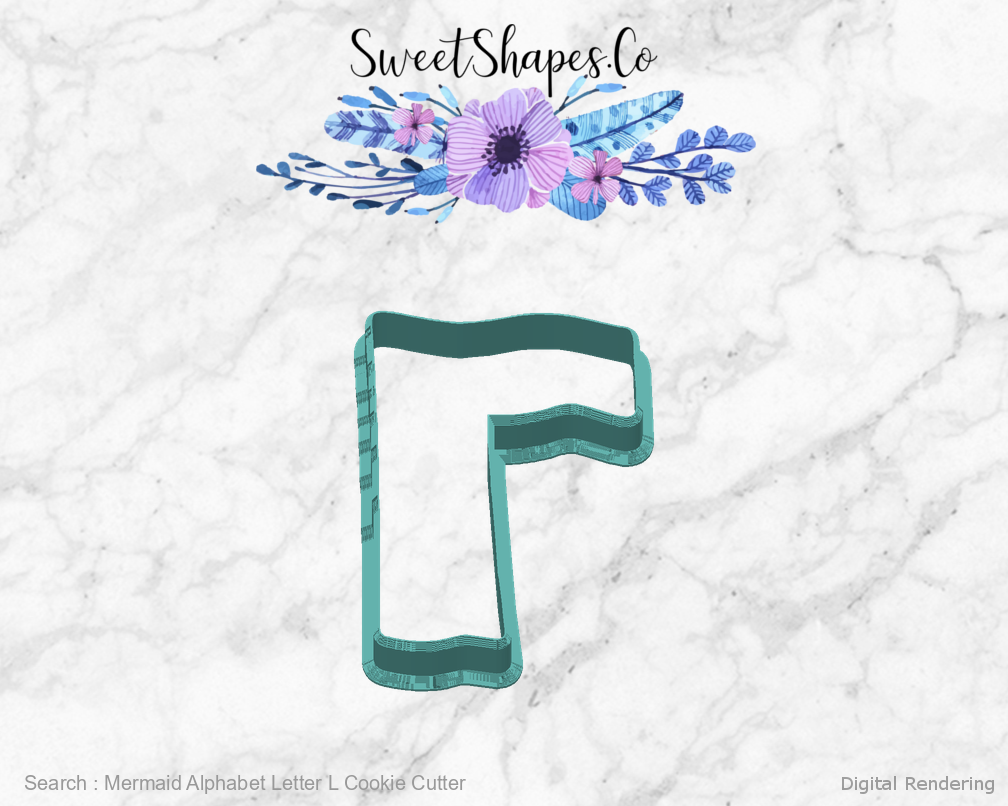 Mermaid Alphabet Letter L Cookie Cutter — back view