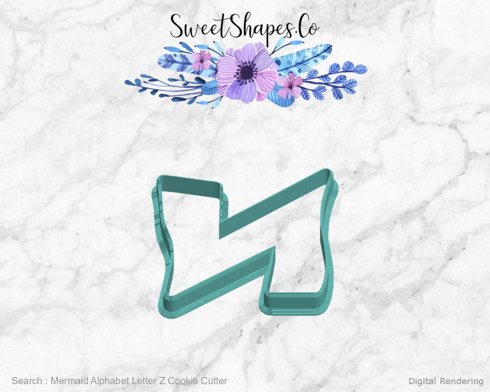 Mermaid Alphabet Letter Z Cookie Cutter — left view