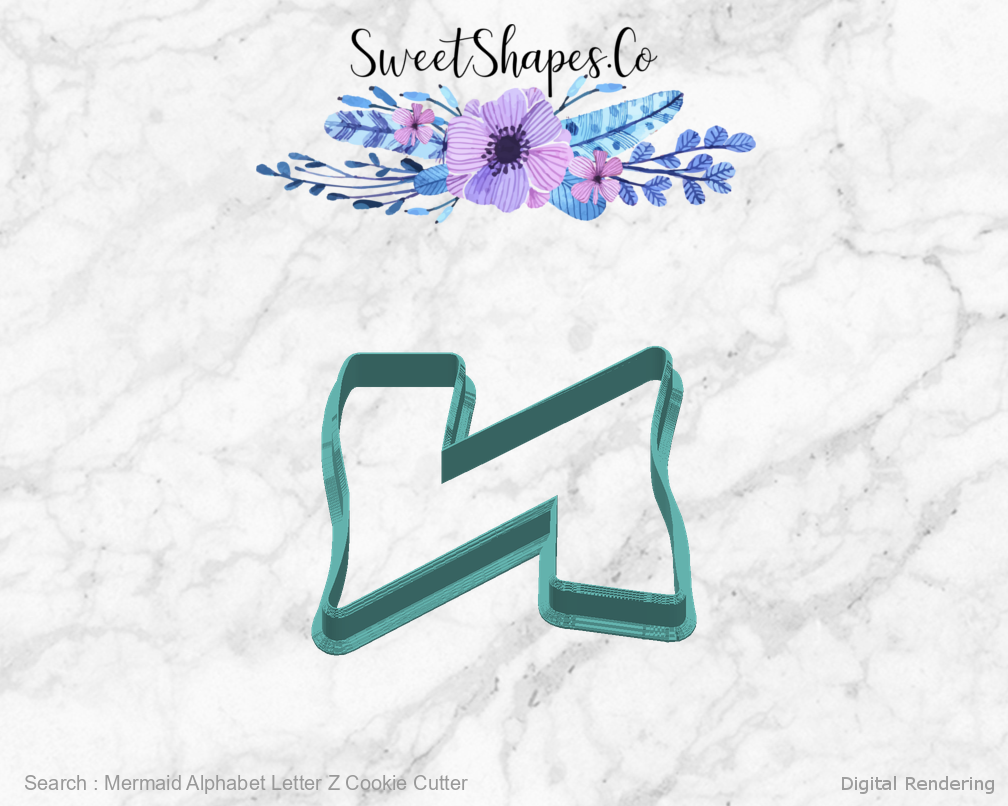 Mermaid Alphabet Letter Z Cookie Cutter — right view