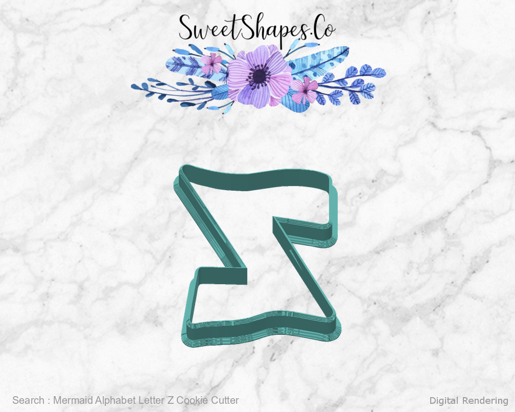 Mermaid Alphabet Letter Z Cookie Cutter — back view