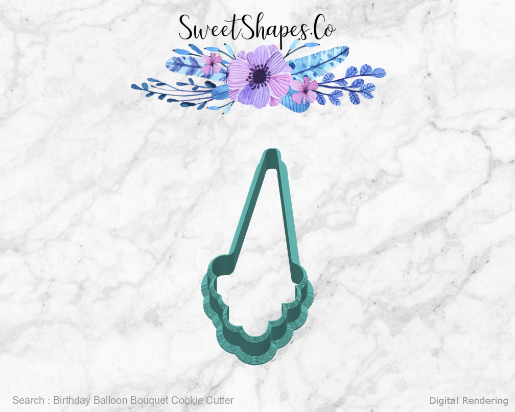 Birthday Balloon Bouquet Cookie Cutter — back view