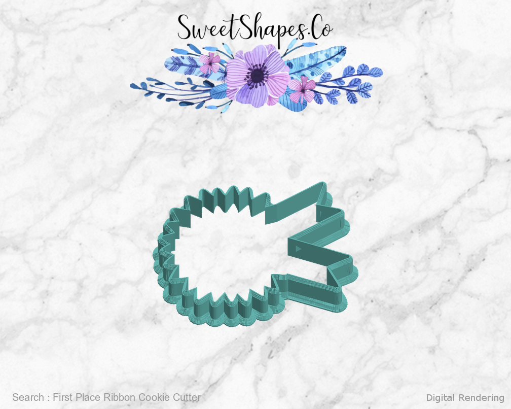 First Place Ribbon Cookie Cutter — left view