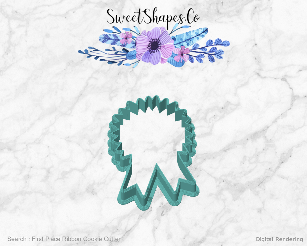 First Place Ribbon Cookie Cutter — front view