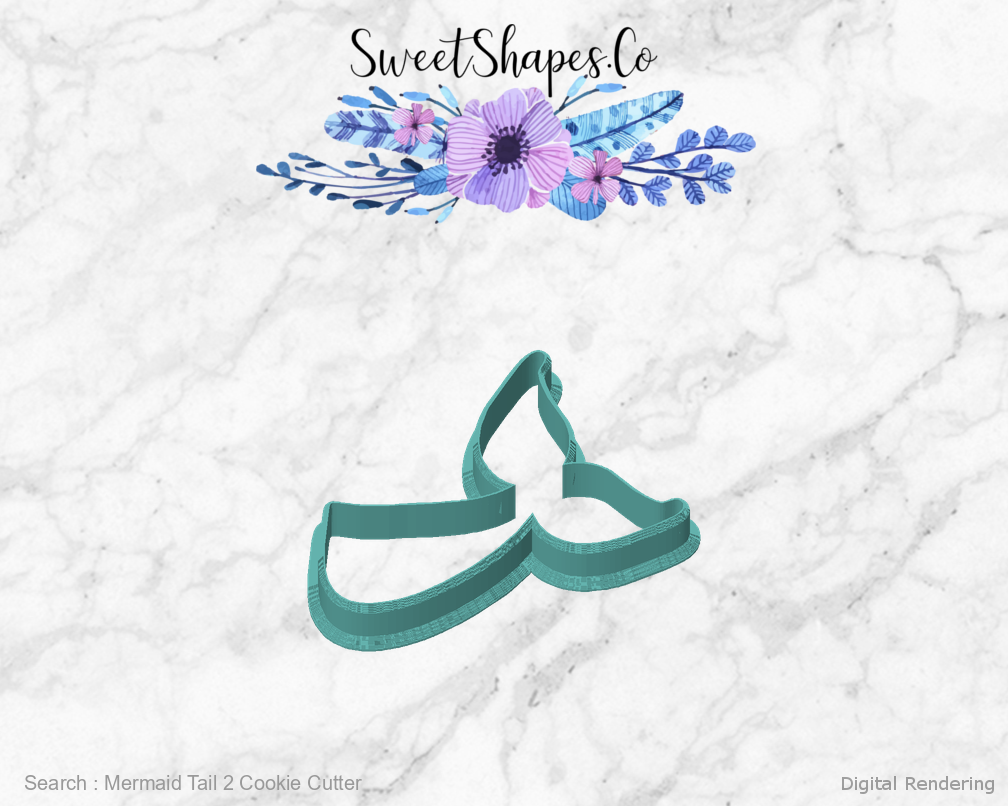 Mermaid Tail 2 Cookie Cutter — front view