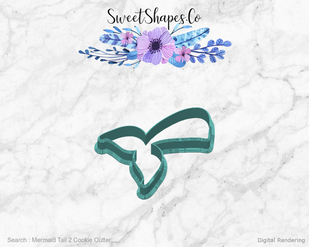 Mermaid Tail 2 Cookie Cutter — back view