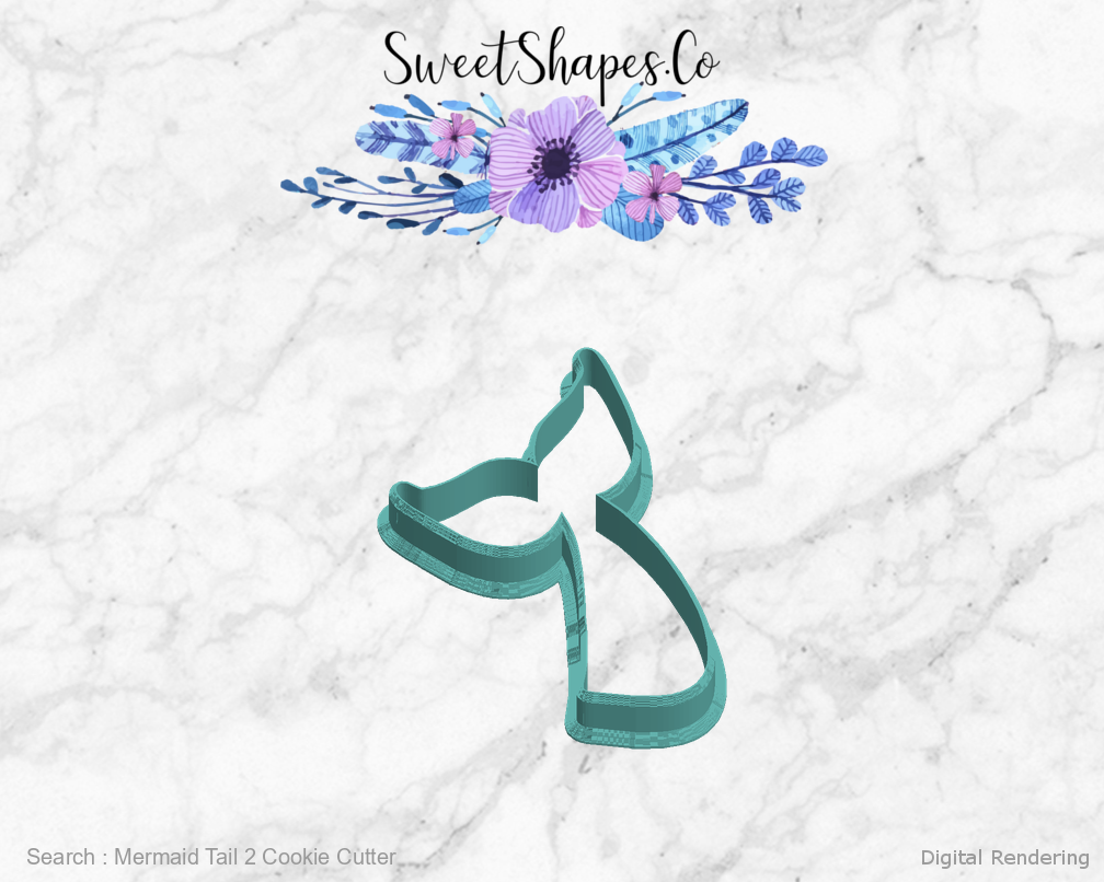 Mermaid Tail 2 Cookie Cutter — left view