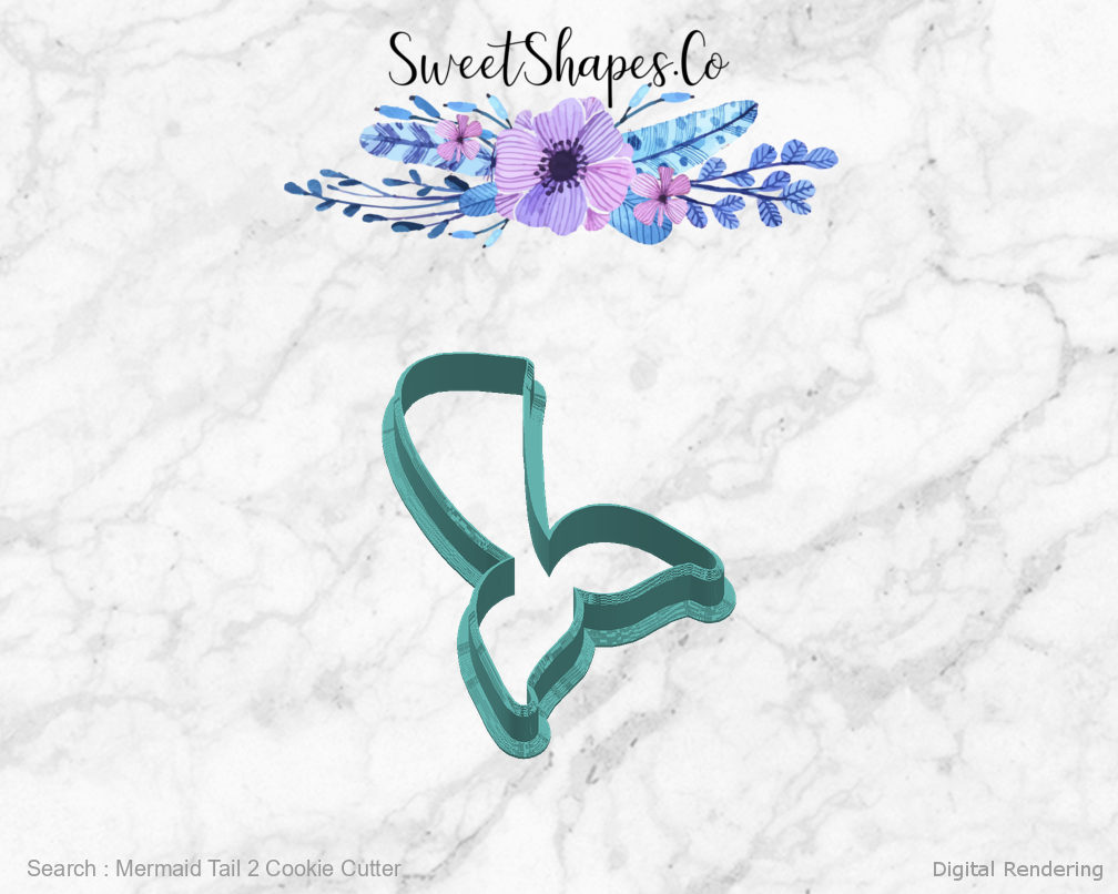 Mermaid Tail 2 Cookie Cutter — right view