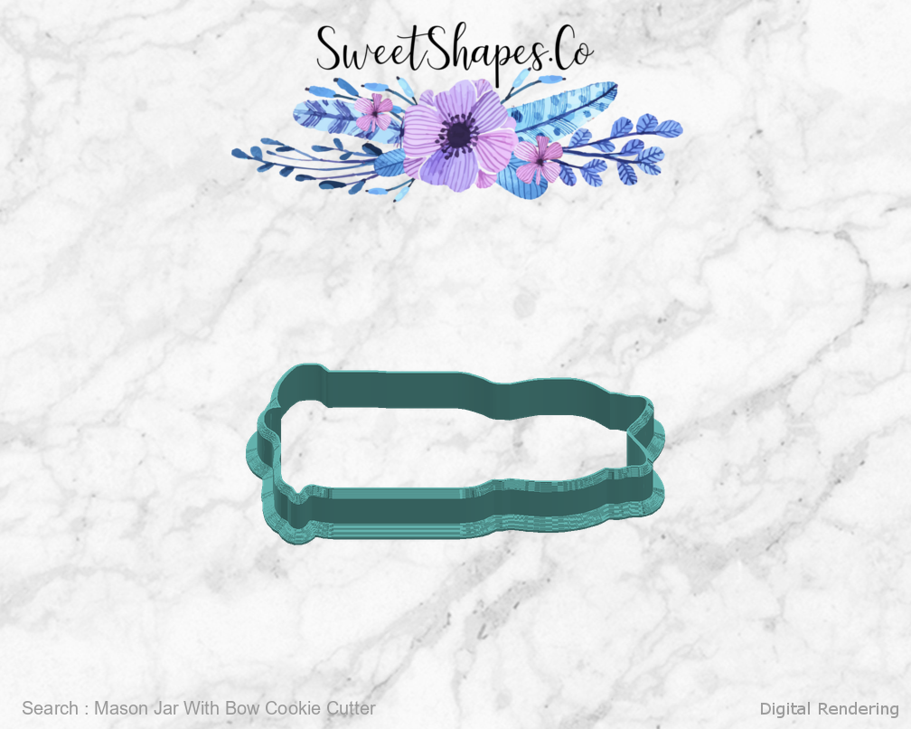 Mason Jar With Bow Cookie Cutter — right view